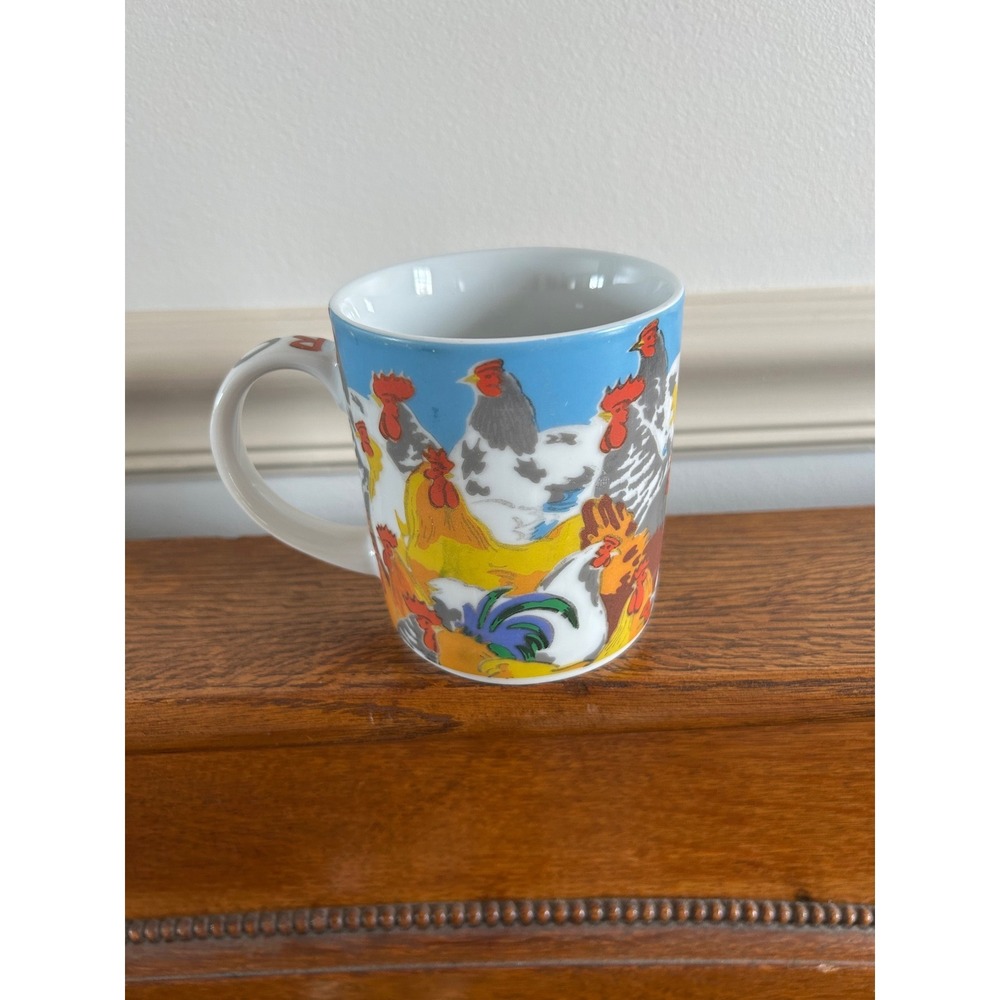 Paul Cardew Roosters Coffee Mug Farmhouse Chicken Ceramic Cup England Design
